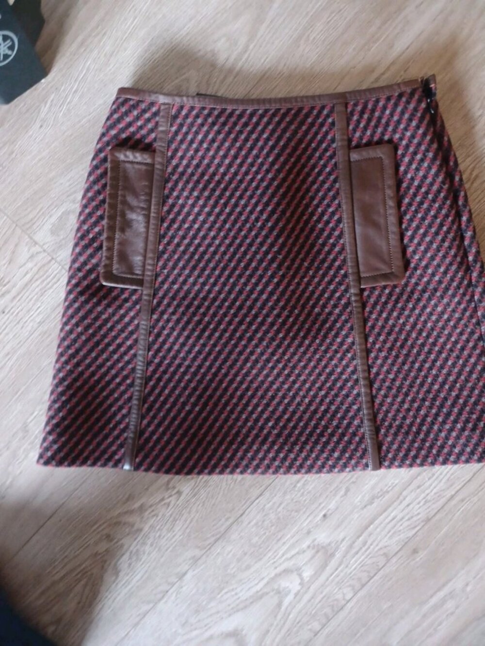 Prada Womens Virgin Wool Angora Leather Sofa Silk Mini Skirt Size IT 40 4